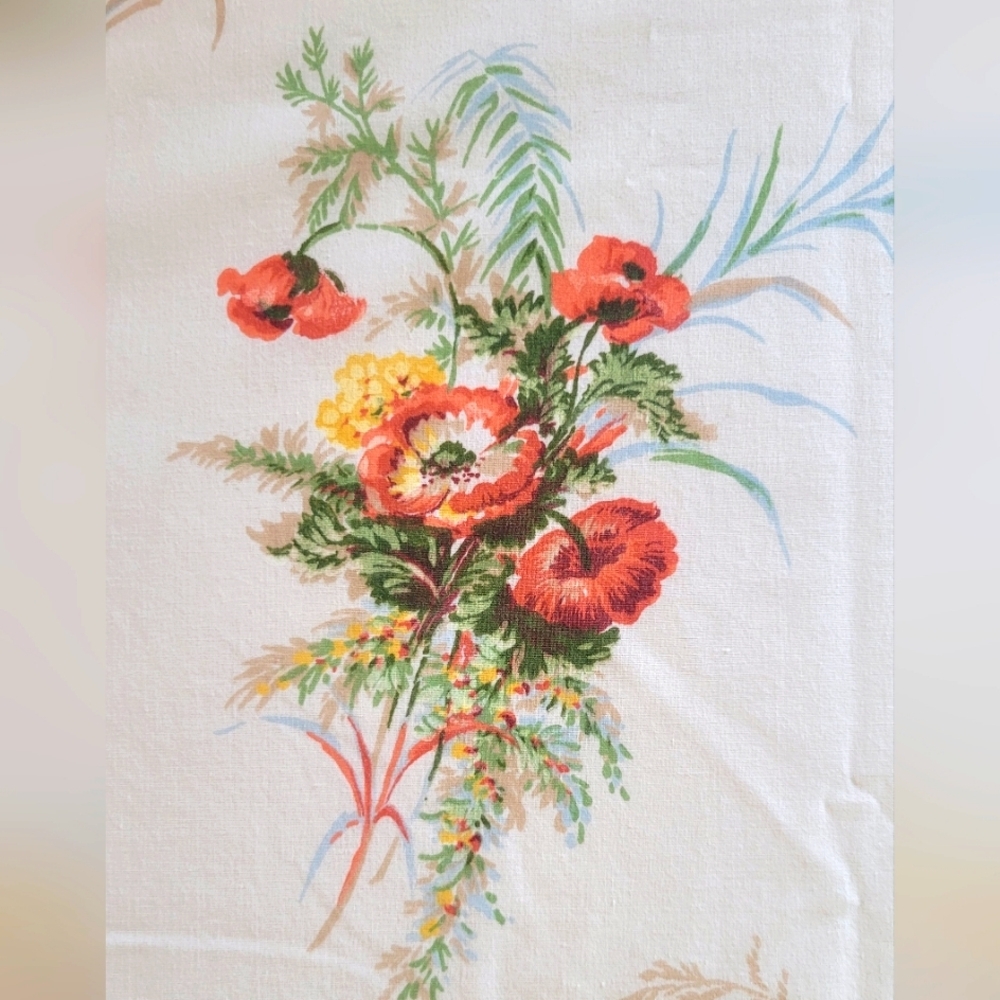 VINTAGE Single/Twin Sz Top Sheet  By Sears Roebuck & Co. W/1 Case - Picture 4 of 16